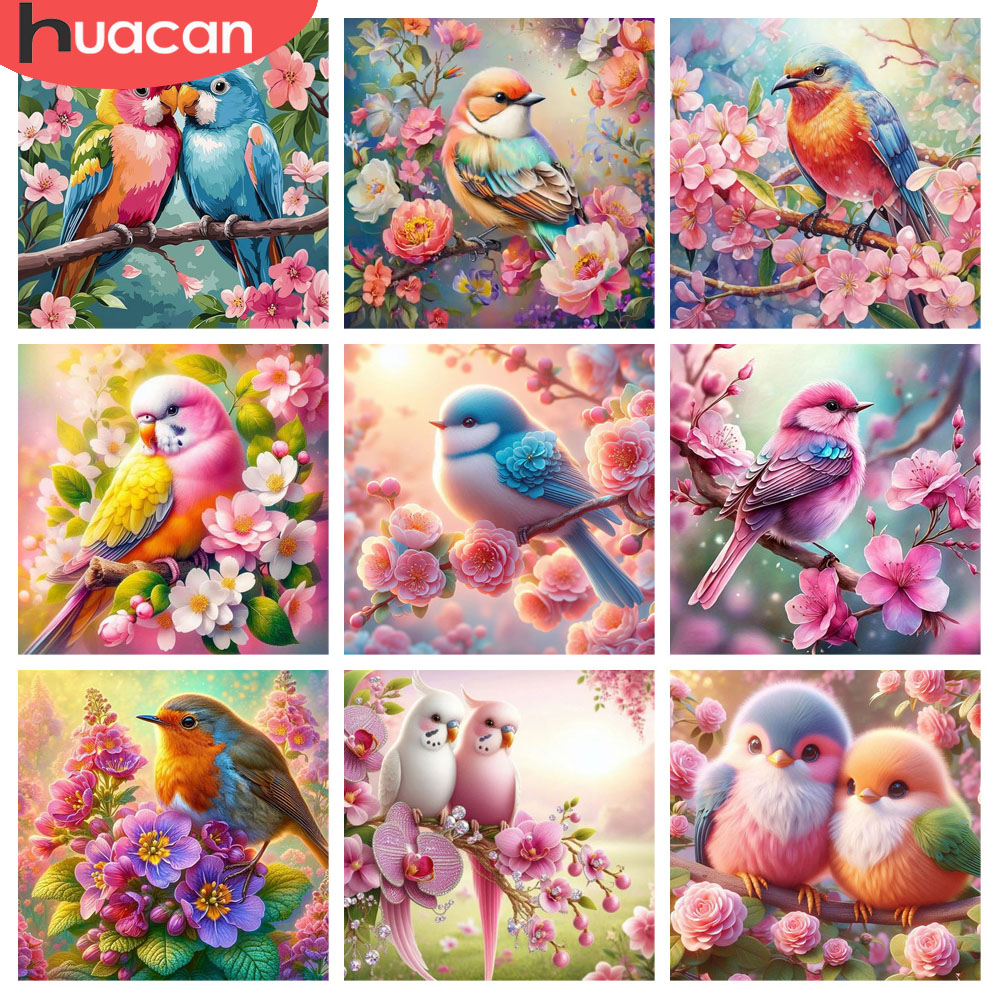 Resin Art With Rose - HUACAN Diamant-Gemälde, Vogel, Blume, Tier, Mosaik,
