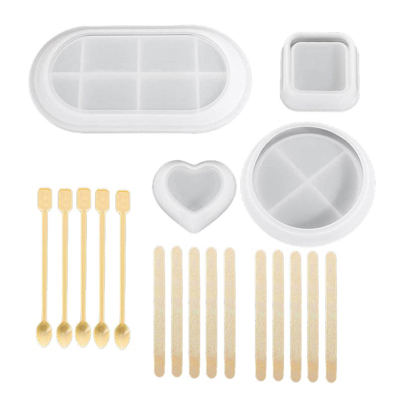 Coaster Mold Square - AB47-Tablett Silikonform DIY Kristall Quadrat Rund