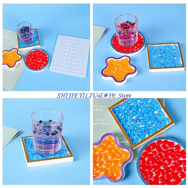 Coaster Mold Square - E21F Untersetzer-Formen für Harzguss, Epoxidharz-Formen, DIY-Liebes-Silikonform