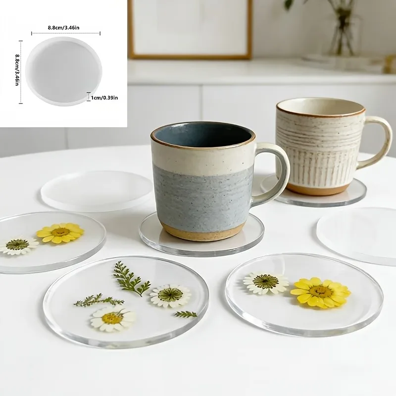 Coaster Mold Square - Neue runde und quadratische Untersetzer-Silikonformen, Resin-Gießformen-Set