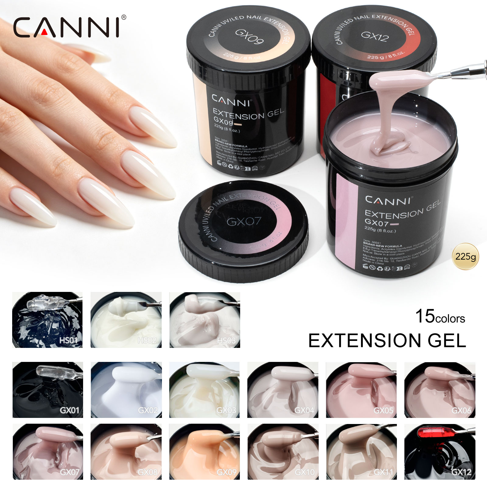 Uv Lamp Nail Resin - CANNI 225g Nachfüll-Camouflage-Gel Ohne Brennen Selbstnivellierend