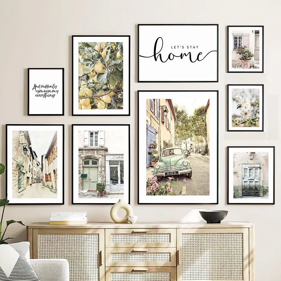 Resin Art Quotes - Vintage-Autotür, Fahrrad, moderne Zitronen-Zitate, Diamantmalerei, Poster