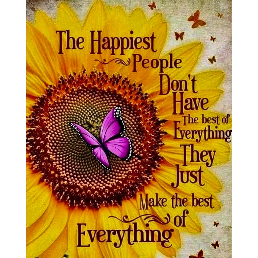 Resin Art Quotes - DIY Diamantmalerei Rustikale Sonnenblumen-Wandkunst Inspirierendes Zitat