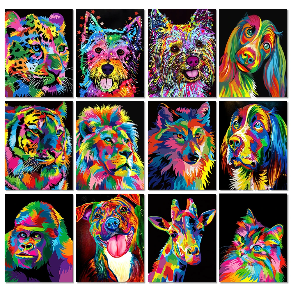 Resin Art All - 5D-Diamantgemälde zum Selbermachen, Tiere, Löwe, Katze,