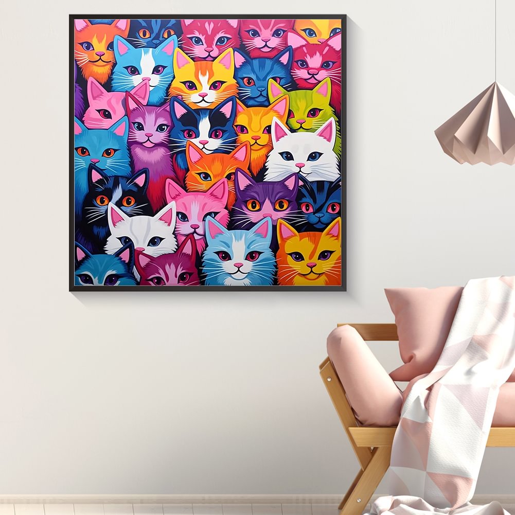 Resin Art Kits - Diamant Malerei Familie Bunte Baby Katze