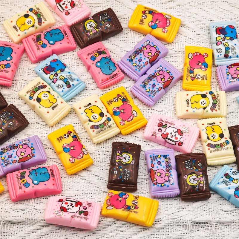 Resin Art Handmade - BT21 Mini Milchbonbon Harz-Anhänger Niedliche Cartoon-Süßigkeiten-Ornamente