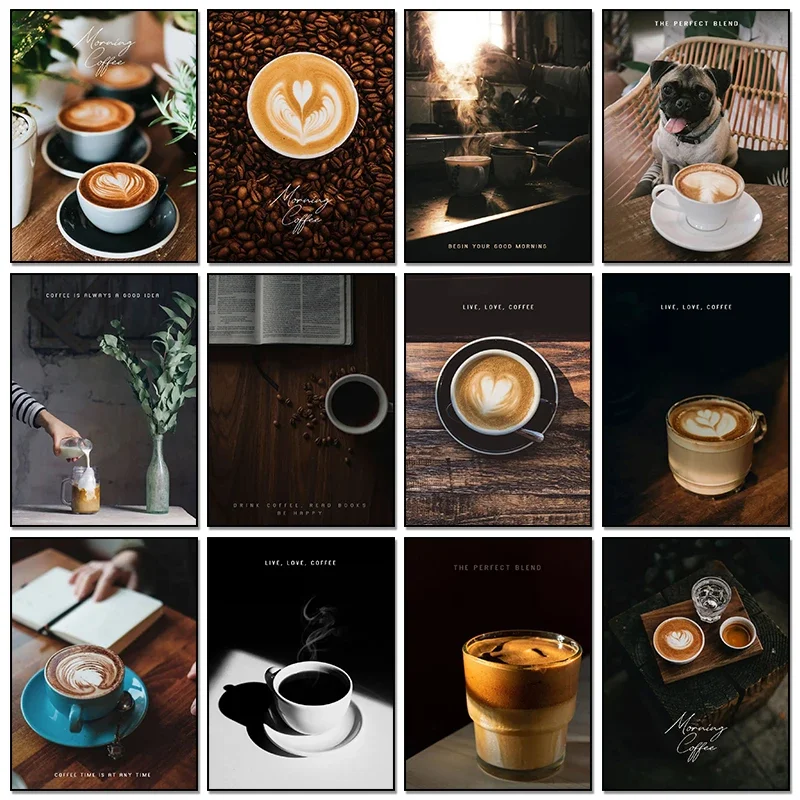 Resin Art Quotes - Vintage Morning Coffee Kaffee-Poster und -Drucke,