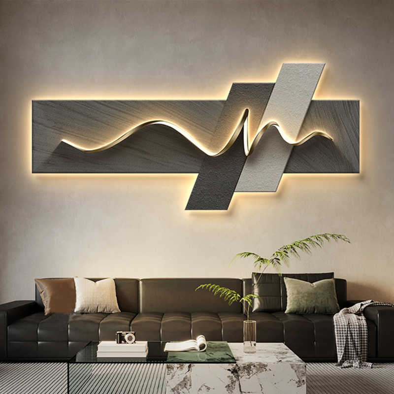 Background Resin Art - Wohnzimmer-Dekorationsgemälde LED-Ambiente-Wandbeleuchtungsgemälde modernes luxuriöses Sofa-Hintergrundwandbild, minimalistisches