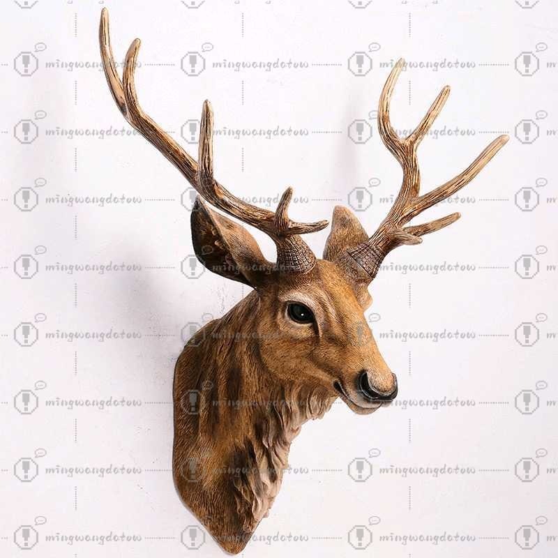 Resin Art Handmade - Künstlicher Hirschkopf 17 Zoll, Künstlicher Tierkopf