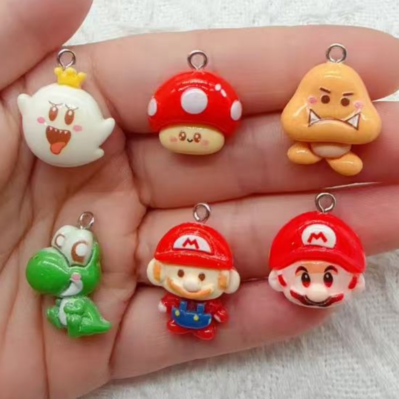 Resin Art Handmade - 10 Stück Cartoon-Anhänger aus Kunstharz, DIY-Schmuckherstellung,