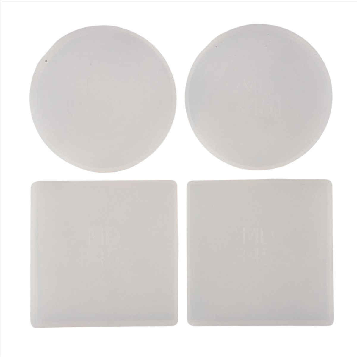 Coaster Mold Square - ABNH 4er-Pack Runde und Quadratische Untersetzer-Silikonformen,
