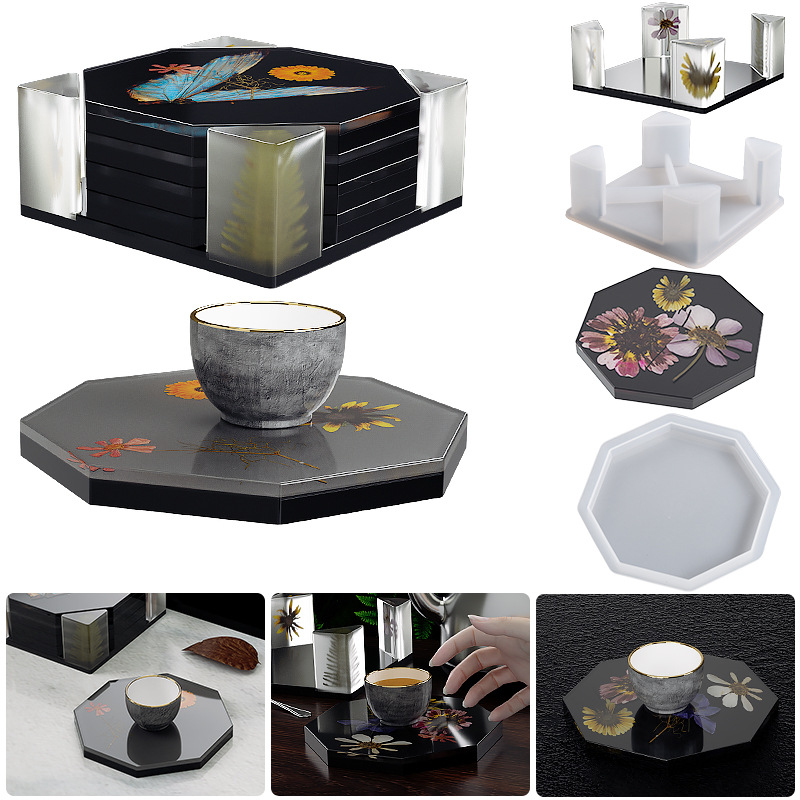 Coaster Mold Square - Silikon Untersetzer Aufbewahrung sbox Form runde