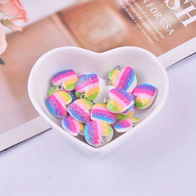 10 Stück bunte Herz-Harz-Anhän – Resin Art Handmade Bewertung und Preis