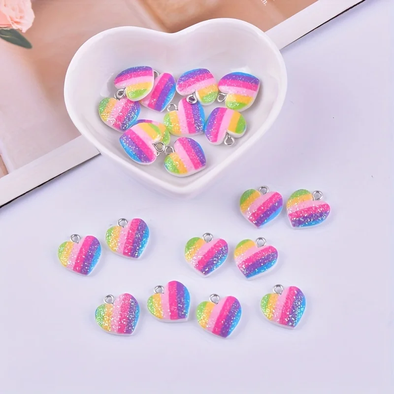10 Stück bunte Herz-Harz-Anhän – Resin Art Handmade Bewertung und Preis