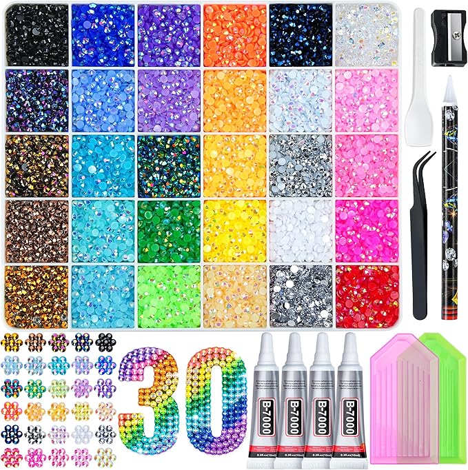 Harz-Strass-Set, 30 Farben 3mm – Resin Art All Bewertung und Preis