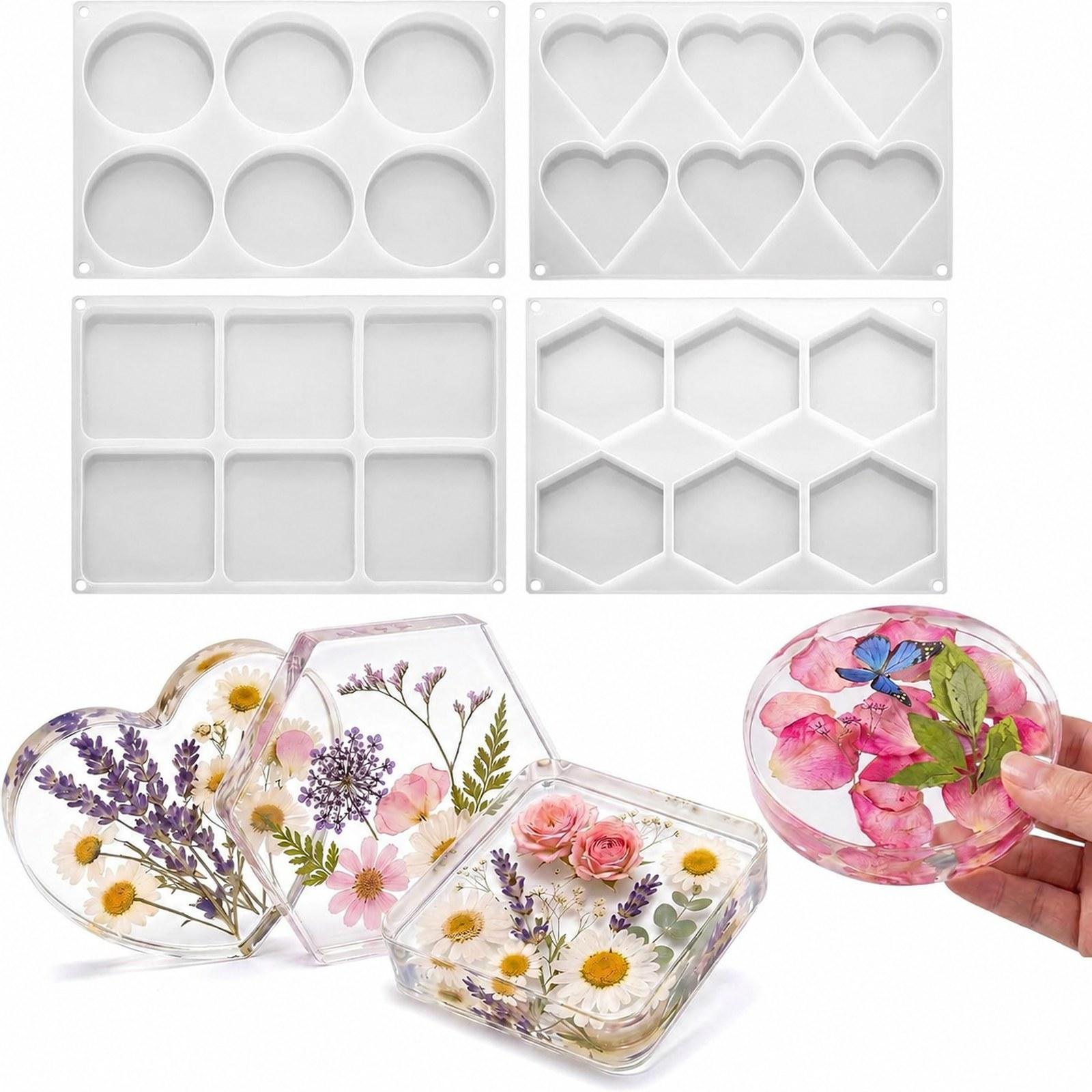 4-teiliges Set Tiefe Harz-Unte – Coaster Mold Square Bewertung und Preis