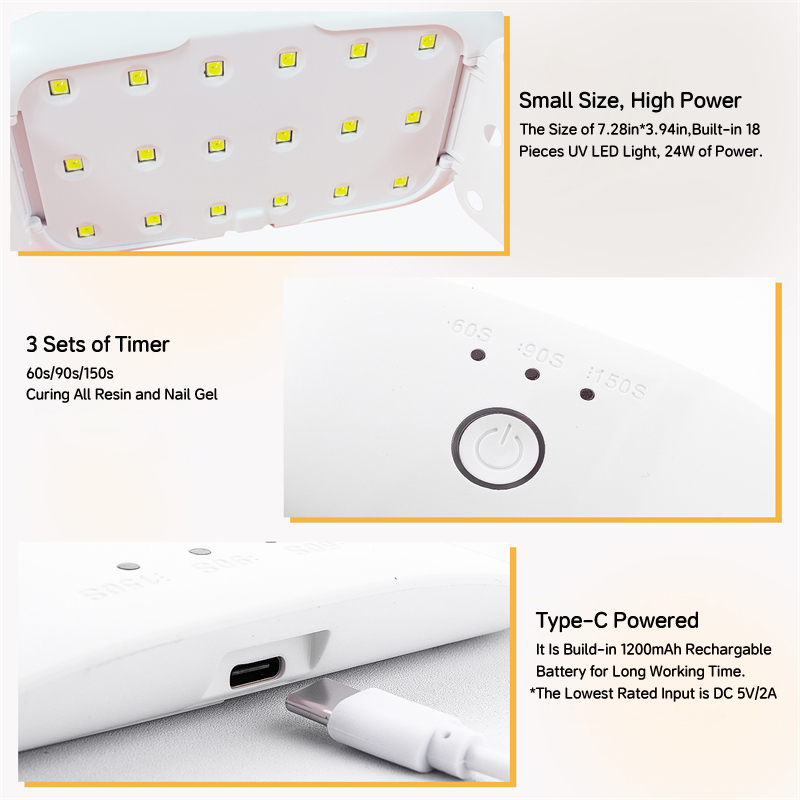 24 W USB wiederaufladbare UV-L – Uv Lamp Nail Resin Bewertung und Preis