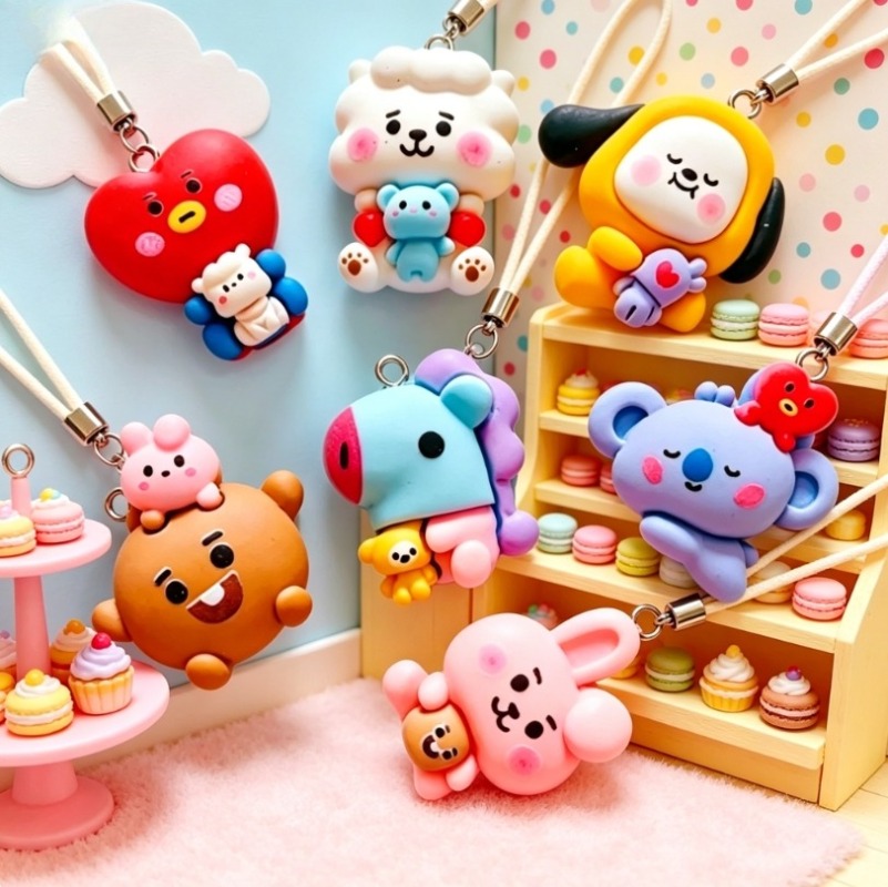 7 Stück BT21 Harz-Cartoon-Anhä – Resin Art Handmade Bewertung und Preis
